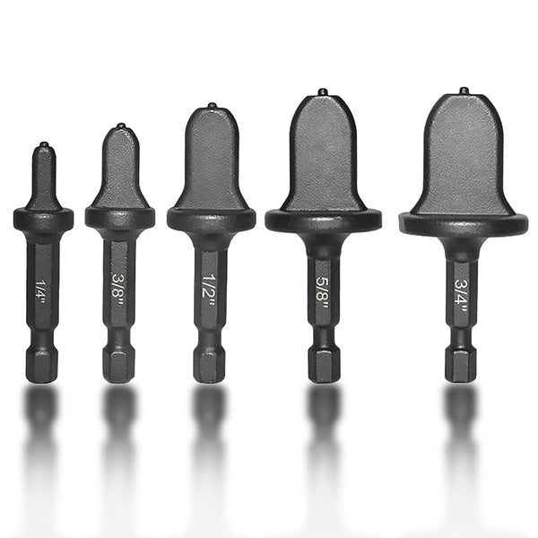 5Pcs Swaging Tool Drill Bit Set, 1/4'' to 3/4'' Multifunction Hex Shank Copper Tube Expander for Air Conditioner