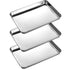 3 Pack Professional Stainless Steel Dental Procedure Trays, Thickening Lab Instrument Tools, Flat Type (8.6" * 6.0" *