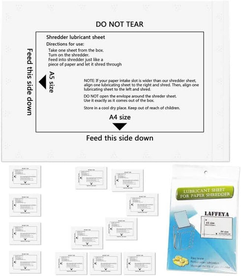 Paper Shredder Sharpening & Lubricant Sheets, 12 Pack for Cleaning Shredders