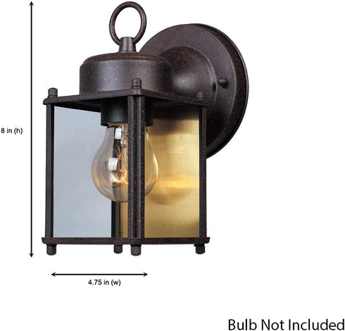 Designers Fountain 1161-RP Porch Outdoor Wall Lantern Sconce, Rust Patina, 8in H