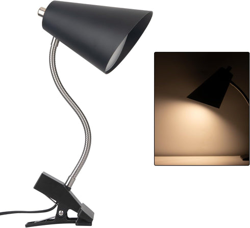 LED Clip on Desk Lamp with 1 USB Charging Port, Portable 360Rotation