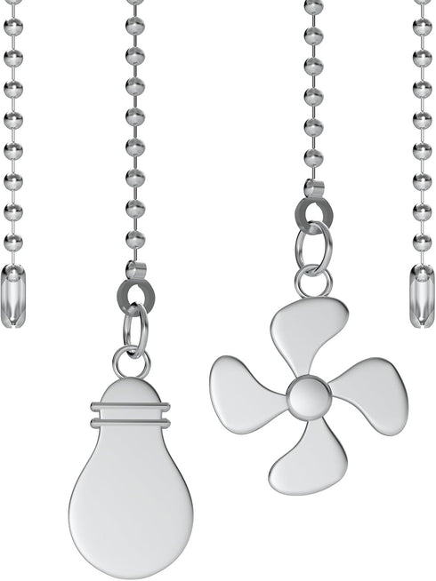Ceiling Fan Pull Chain Extender, 2 Pcs 12 Inches Long Extension Pendant Ornament Set for Ceiling Fan & Light Lamp