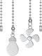 Ceiling Fan Pull Chain Extender, 2 Pcs 12 Inches Long Extension Pendant Ornament Set for Ceiling Fan & Light Lamp