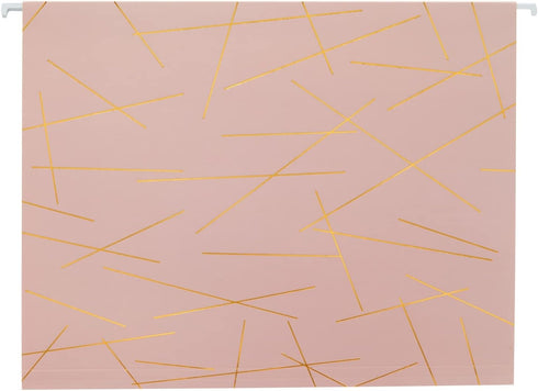 Paper Junkie 12 Pack Decorative Hanging File Folders, 1/5 Tab, Gold Foil Geometric Design, 11.75 x 9