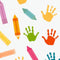 Kanworse Peel and Stick Wallpaper Back to School Colorful Crayons Handprint for Kids