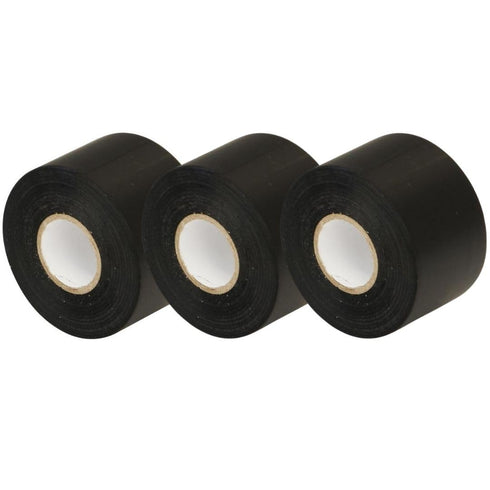 GTSE 3-Pack Wide Black Electrical Tape, Waterproof, Industrial Grade Vinyl, 2 in x 66ft