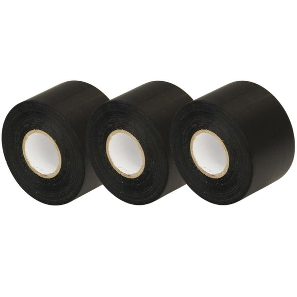 GTSE 3-Pack Wide Black Electrical Tape, Waterproof, Industrial Grade Vinyl, 2 in x 66ft