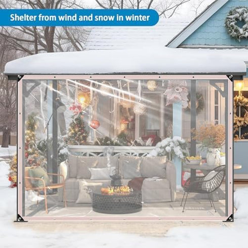 9x12FT,Clear Grommets,Transparent Clear Tarps Heavy Duty Waterproof Plastic Tarp with PVC Vinyl Tarpaulin