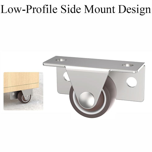 BE-TOOL 2 PCS Quiet Rolling TPE Caster, Space-Saving for Lightweight Shelves, Tray Carts & Mini Coffee Tables