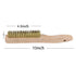 Heavy Duty Brass Brush Set 2Pcs, MAXMAN Brass Wire Brush, Metal Brush for Cleaning Rust with 10" Curved Beechwood Handle