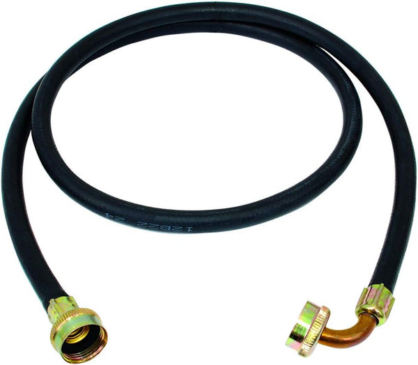 Eastman 5 Foot Rubber Washing Machine Fill Hose with Elbow, 3/4 Inch FHT