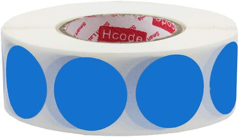 Hcode 1 Inch Color Coding Labels - 1000 Pieces, Round Permanent Adhesive Dots, Glossy Writable Paper Labels for Garage