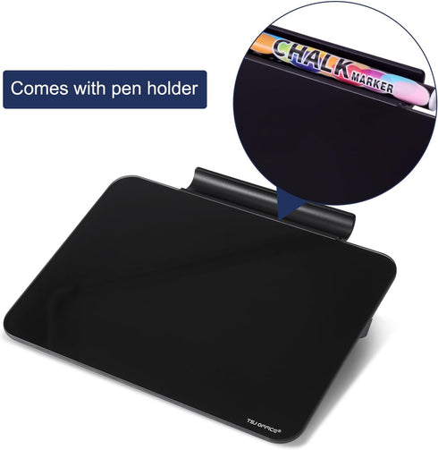 Small Desktop Glass Dry-Erase Whiteboard, 8 X 6 Inches Tabletop Easel Board with Stand for Artist, Teacher, Student