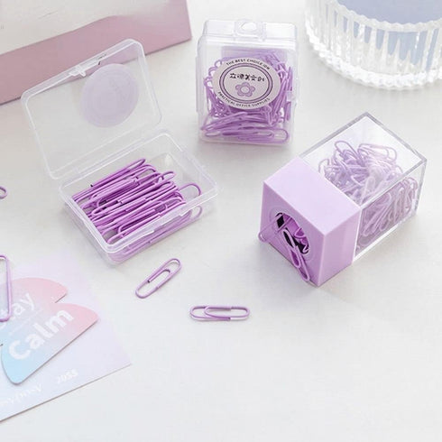Magnetic Paper Clip Organizer, Clear Acrylic Paper Clip Dispenser with Magnetic Top for Desk, Cute Office Accessories