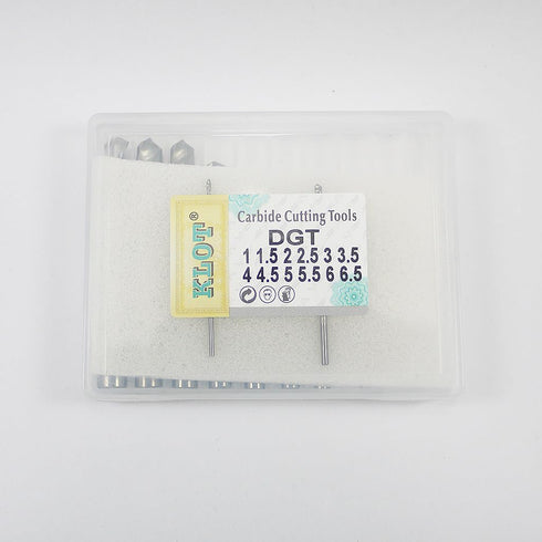KLOT Industrial Grade Solid Carbide Drill Bit Set, 12 Sizes 1mm-6.5mm, Straight Shank 2-Flute Twist Stub YG6X