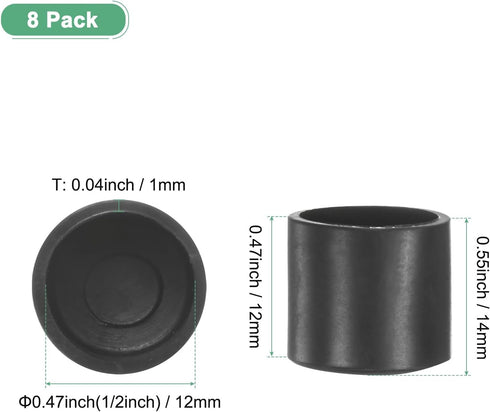 8-Pack 15/32 Inch(12mm) M METERXITY Chair Leg Caps, PVC Chair Leg Floor Protectors for Folding Chairs/Metal