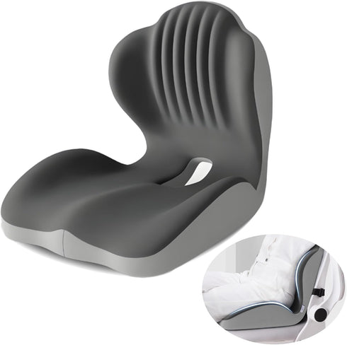 JNHEST Ergonomic Seat Cushion, L-Shaped Memory Foam Orthopedic Seat Cushion with Coccyx Hollow