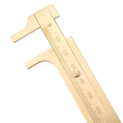 Measuring Tool, Portable Solid Copper Vernier Caliper, 0-80mm Caliper Ruler for Archaeology