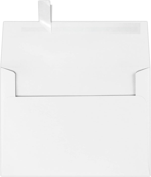 LUXPaper A7 Invitation Envelopes, Peel & Press, 5 1/4" x 7 1/4", Bright White, 50 Qty