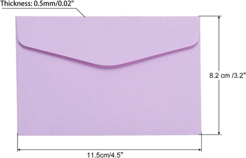 PATIKIL Mini Envelopes, 60 Pack 4.5 x 3.2 Inch Paper Blank Small Items Storage Business Card Holder for Greeting Note Party, Light Purple by PATIKIL