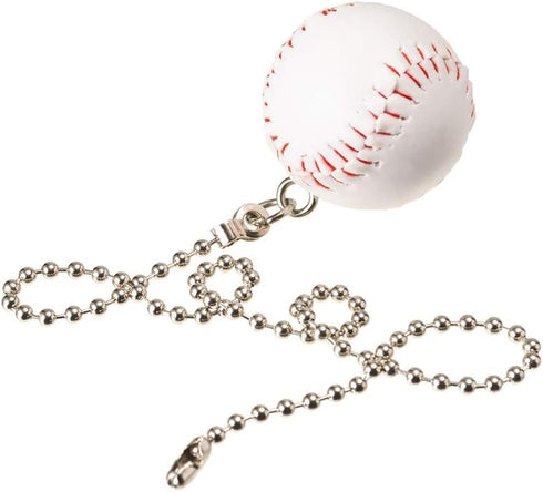 Set 2Pack Ceiling Fan Pull Chain Decorative Extension Light Pull Chain Silver Tone Chains Baseball Pendant for Ceiling