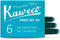 Kaweco Fountain Pen Ink Cartridge, Turquoise, Short International Size, Pack of 6, Made in Germany