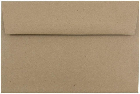 JAM PAPER A9 Premium Invitation Envelopes, 5 3/4 x 8 3/4, Brown Kraft Paper Bag, 50/Pack