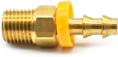 Interstate Pneumatics FL144 Easy Lock Brass Hose Fittings, 1/4 Inch Push-Lock Barb x 1/4 Inch Male NPT End