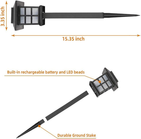 Guangshuohui Outside,8 Pack 10 Solar Lights for Flickering Flame LED Solar Outdoor Lights, Waterproof Solar Garden