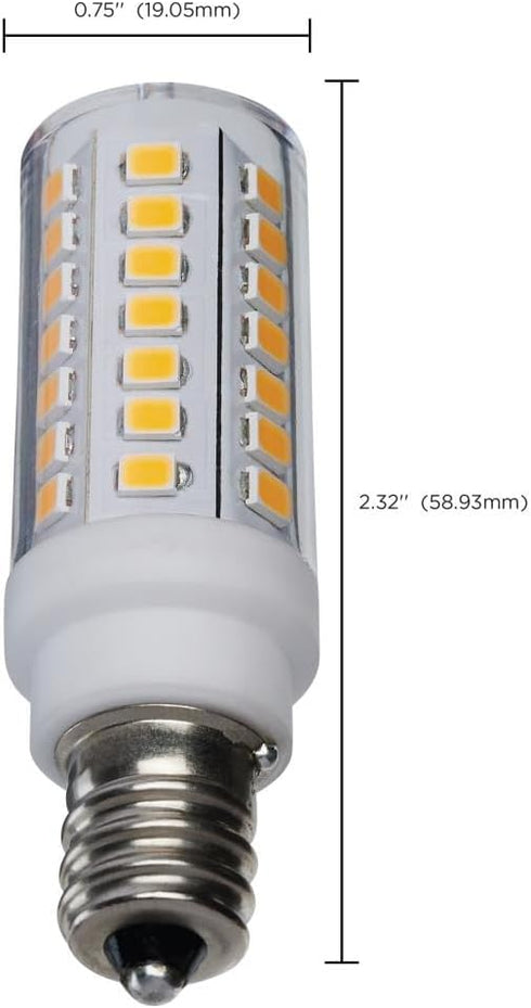 Satco 5W T6 Bulb, 3000K 120 Commercial, LED Mini Candelabra Clear Finish, Soft White, Volt, Residential Indoor Enclosed