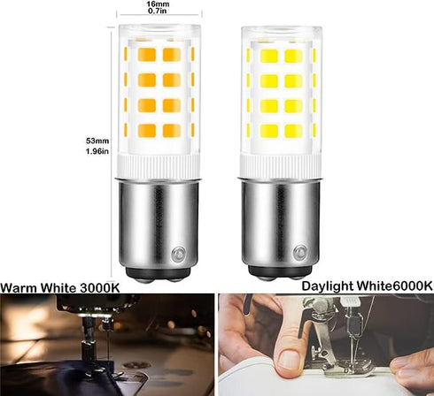 BA15D LED Double Contact Bayonet Base Bulb, 120 Volts, 4W, Daylight 6000K, Dimmable, Pack of 2