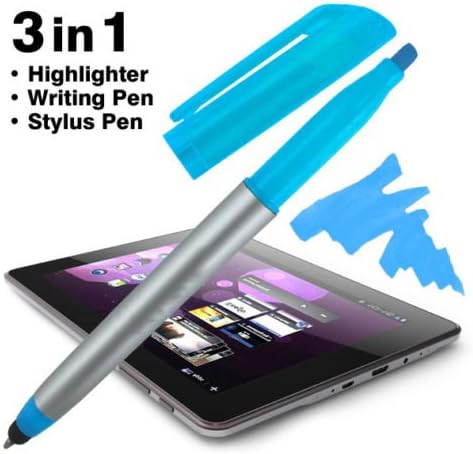 Stylus Ballpoint Pen with Highlighter Tips - 3-in-1 Stylus for Touchscreens, Pack of 10