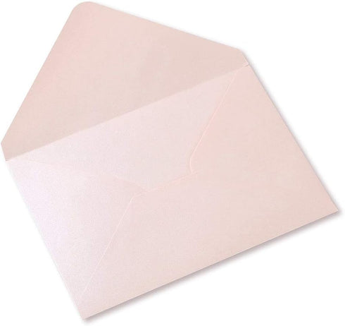 PONATIA 50 PCS/Pack A7 Envelopes - Shiny Blush Pink - 5.25 x 7.5'' - Perfect for 5 x 7'' Wedding Invites