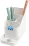 BLUE GINKGO Desk Holder Organizer, Office Supplies, Pencil Holder for Desk Accessories (Made in Korea) - White
