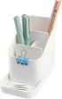 BLUE GINKGO Desk Holder Organizer, Office Supplies, Pencil Holder for Desk Accessories (Made in Korea) - White