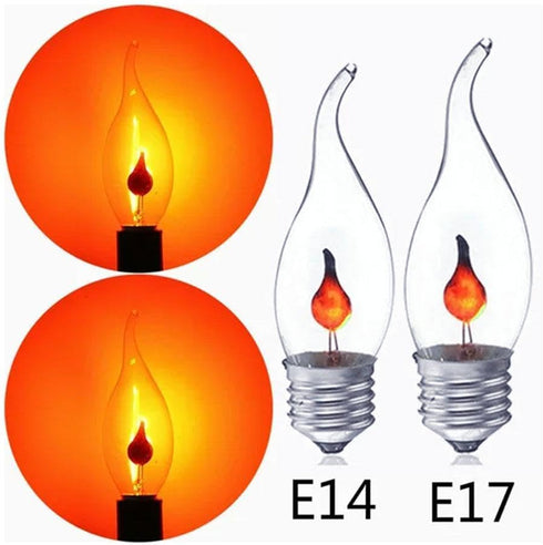 generic Bulb, Bulbs Bulb E14) Flame Effect Flickering Candle Light Halloween Crystal Clear Incandescent Chandelier