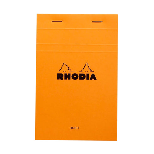 Rhodia Head Stapled Pad No14 A6+ Lined - 4 3/8" x 6 3/8" - Orange (14600C)