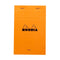Rhodia Head Stapled Pad No14 A6+ Lined - 4 3/8" x 6 3/8" - Orange (14600C)