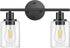 2 FOLKSMATE Bathroom Light Fixtures, Light Matte Black Vanity Light, Vintage Wall Sconces Lighting, Modern Bath Wall