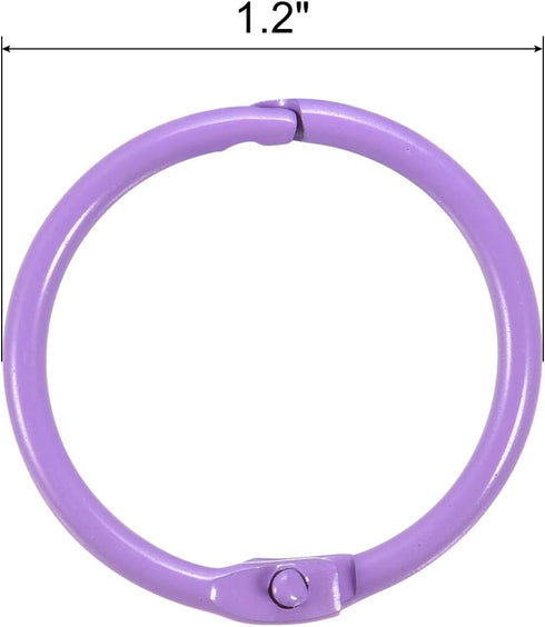 uxcell Loose-Leaf Binder Rings, 30mm/ 1.2 inch Metal Book Ring Key Holder for Home, Office Supplies, Purple, 36Pack by uxcell
