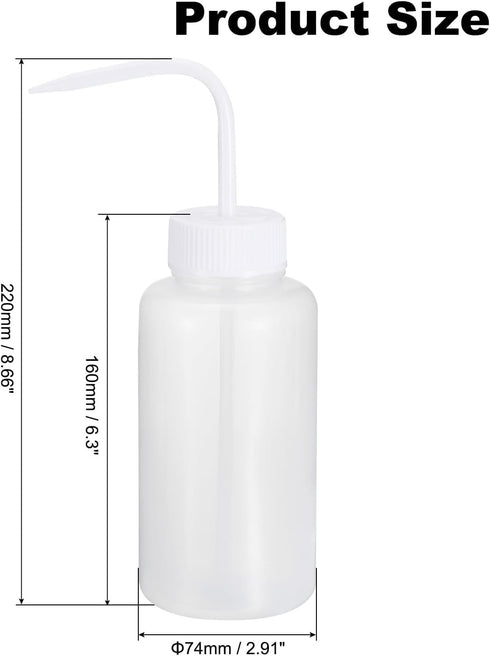 PATIKIL 500ml Wash Bottle, Plastic Squeeze Bottle Wide Mouth Bottle Watering Tools for Lab Cleaning Washing Irrigation Liquid Storage, Clear