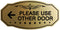 Signs ByLITA Victorian Please Use Other Door Left Arrow Sign (Brushed Gold) - Small 1 Pack
