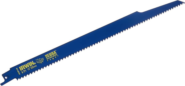 IRWIN Tools Nail-Embedded Wood Cutting Reciprocating Saw Blade, 12-Inch, 6 TPI