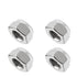 10Pcs M8 x 1.25mm Nylon Insert Hex Lock Nuts, 316 Stainless Steel for Machinery Shipbuilding, Silver Tone