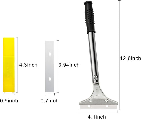 4 Inch Adhesive(Black,6 Mudder Razor Blade Scraper Tool Wallpaper Floor Tile Paint Removal Smoothing Scraper Tool