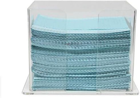 AmeriCan Goods Clear Acrilyc Dental Bib Dispenser Stand and Wall Mount Holder Long Side Loading Dental Bib Holder
