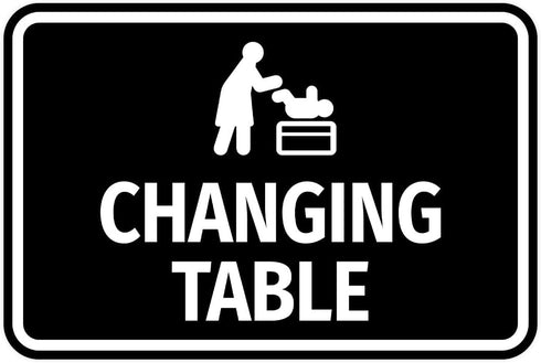 Signs ByLITA Classic Framed Changing Table Sign (Black) - Small