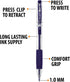 Inc. ClipClicks Retractable Ballpoint Pens, 50 Count, 1.0-mm Medium-Point Set with Comfort Grip for Writing