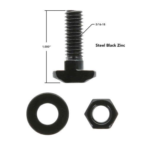8020, 3301, 15 Series, 5/16-18 x 1" Long Drop in T-Slot Hammer Head Stud Bolt with Nut and Washer