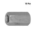 M6 Straight Fitting Nut Coupling, Hex Zinc Plated, 10pcs (M6 X18mm)